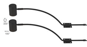 D1046BL  Lex (Set Of 2) Type B Over Cabinet 1 Light GU10 With Adjustable Head And 2m Cable (No Plug) Black
